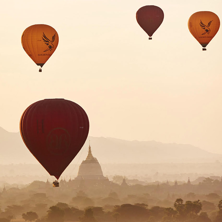 NewingerART: Detail of "Bagan balloons #3" (Dario Mitidieri, 2018)