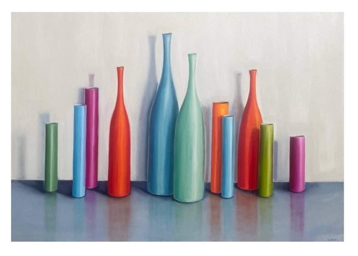 NewingerART: "Colourful Clustered Bottles and Cylinders" (Jonquil Williamson, 2022)